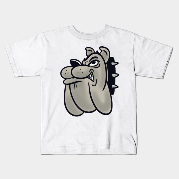 Bulldog mascot head Kids T-Shirt by Bobomatic